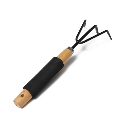Рыхлитель, длина 30 см, 3 зубца, деревянная ручка с поролоном
