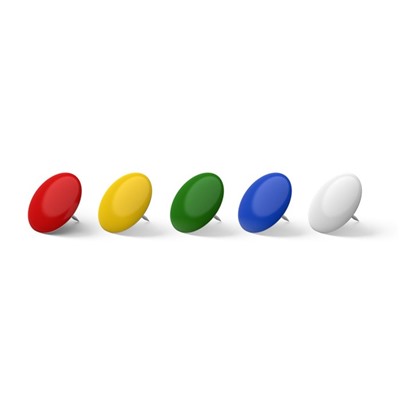 Кнопки канцелярские, цветные 10 мм, 100 штук, Erich Krause