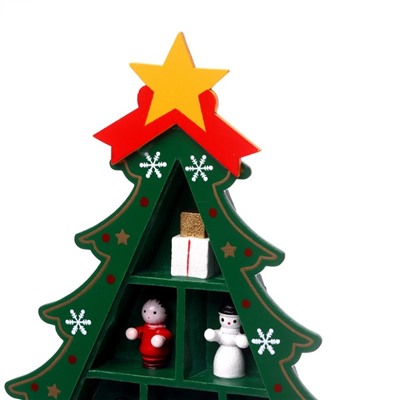 Новогодний сувенир «Ёлка с ячейками под подарки» 14.5 × 19.5 см, зелёная