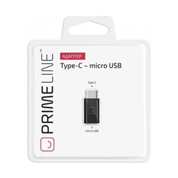 Адаптер Prime Line (7300), micro USB -Type C, черный