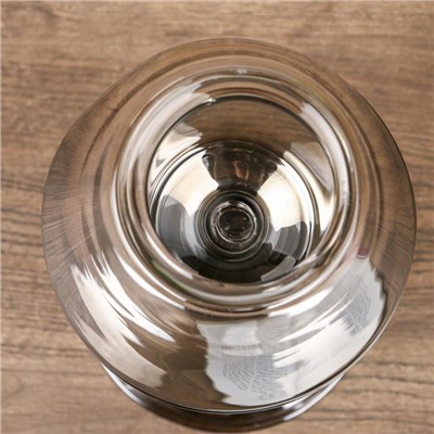 Подсвечник стекло на 1 свечу "Классика с абажуром" серебро 29,5х12х12 см