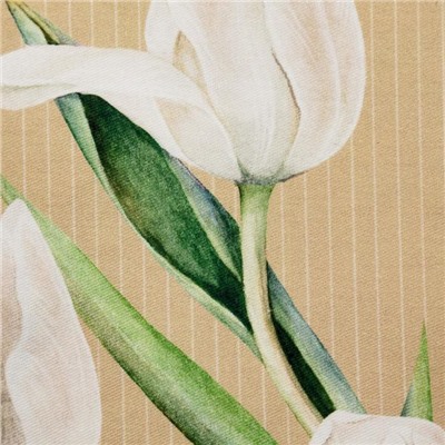 Скатерть "Этель" Белые тюльпаны 149х110см, 100% хл, саржа 190 г/м2