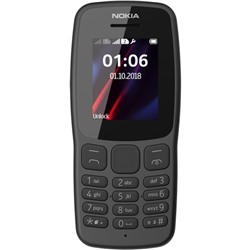 Сотовый телефон Nokia 106 DS (TA-1114), 160x128, 4Мб, 800мАч, 2 SIM, серый