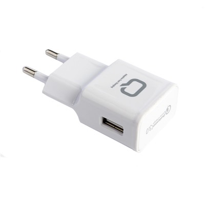 Сетевое зарядное устройство Qumo, Quick Charge, USB, 2 А, белое