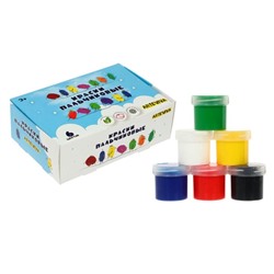 Краски пальчиковые, набор 6 цветов х 40 мл, «Спектр», 240 мл, с ромашкой, ARTEVIVA (от 3-х лет)