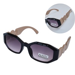 Солнцезащитные женские очки KATIS черные бежевые дужки