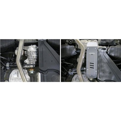 Защита редуктора Rival для Audi Q7 II 2015-2020/Q7 II рестайлинг 45 quattro tiptronic, 2020-н.в., для а/м с управляемой задней подвеской, штампованная, алюминий 4 мм, с крепежом, 333.0336.1