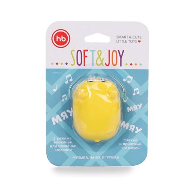 Игрушка музыкальная Happy Baby Soft & Joy «Котик», цвет жёлтый
