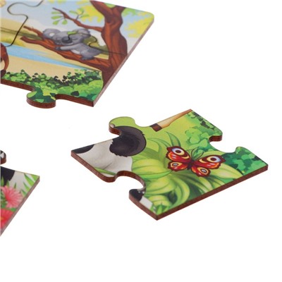 Игровой и обучающий набор «Весёлый зоопарк», пазл + картонная книга