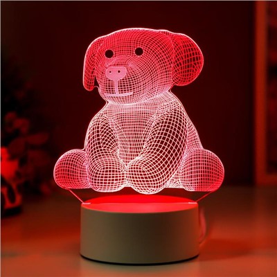 Светильник "Плюшевая собачка" LED RGB от сети