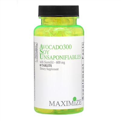 Maximum International, Avocado 300 Soy Unsaponifiables, 600 мг, 60 таблеток