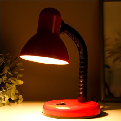 Настольная лампа Школьник 1x60W E27 шнур 0.9м, красный 14x14x32см