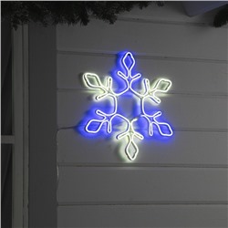 Неоновая фигура «Снежинка», 37 см, 288 LED, 12 В, 8 режимов, свечение синее/белое