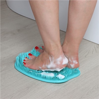 Силиконовый коврик для мытья ног и тела, на присосках, цвет МИКС