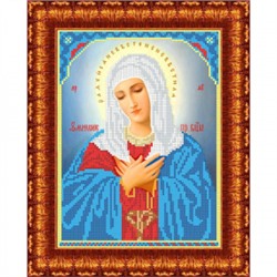 Ткань-схема для вышивания бисером "Икона Пресвятой Богородицы Умиление" А4 (кби 4012)