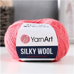 Пряжа "Silky Wool" 35% силк район, 65% мерино. вул 190м/25г (332 коралл)