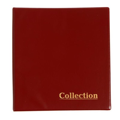 Альбом для монет, на кольцах Нумис 210 х 230 мм, обложка ПВХ, бордовый