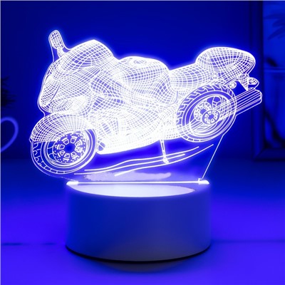 Светильник "Гоночный мотоцикл" LED RGB от сети  9,5х16х14 см