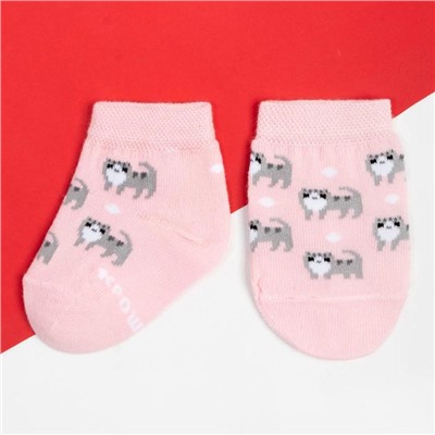 Набор новогодних носков для девочки Крошка Я «Котик», 2 пары, 12-14 см