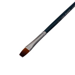 Кисть плоская, Andy, № 7, d-7.0 мм, L-11 мм (короткая ручка), синий лак, «Малевичъ», синтетика