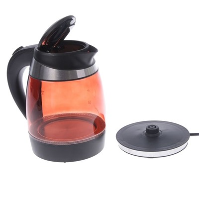 Чайник электрический ZIMBER ZM-10978, 2000 Вт, 1.8 л, черно-оранжевый
