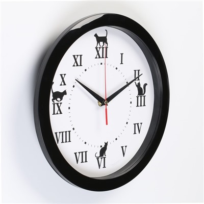 Часы настенные "Кошки", плавный ход, d=28 см