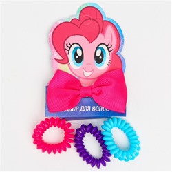 Набор для волос заколка+резинки 3 шт "Пинки Пай", My little Pony