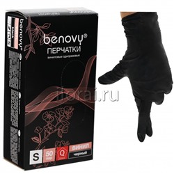 Перчатки виниловые чёрные GLOVES Benovy