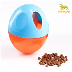 Игрушка для сухого корма "Мега Яйцо" двухцветное большой, 10 см, голубая/оранжевая