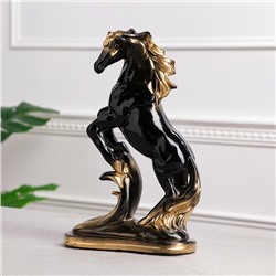 Статуэтка "Конь на дыбах", чёрная, покрытие лак, гипс, 30 см