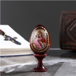 Сувенир Яйцо на подставке икона "Божья Матерь Владимирская"