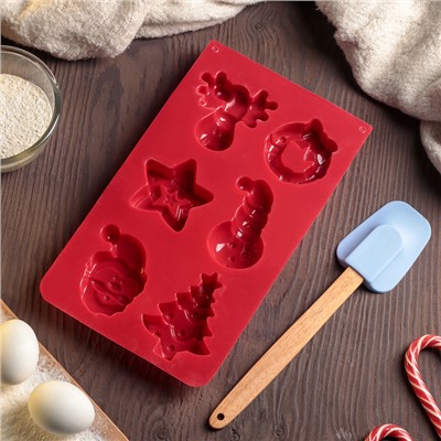 Набор кондитерских принадлежностей "Дед Мороз", 2 предмета: форма для выпечки, лопатка
