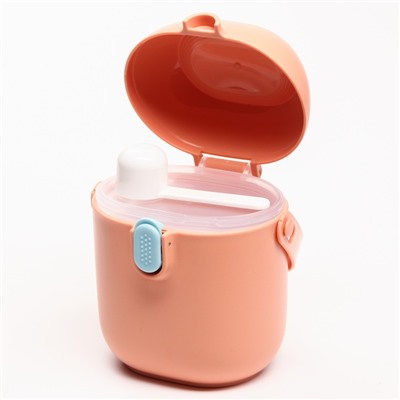 Контейнер для хранения детского питания, с ложкой, цвет розовый