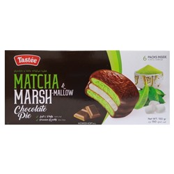Пирожные в шоколадной глазури с зеленым чаем Matcha and Marshmallow Choco Pie Tastee (6 шт.), 150 г