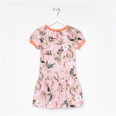 Платье для девочки, цвет персик/цветы, рост 98 см