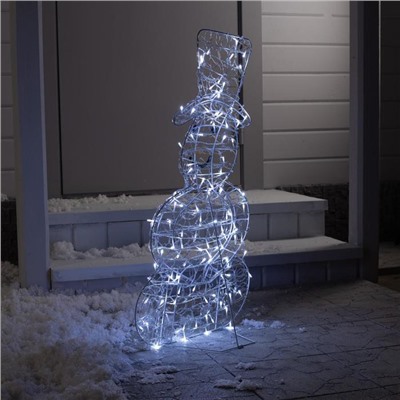 Светодиодная фигура «Снеговик» 48 × 89 × 22 см, металл, 31 В, свечение белое