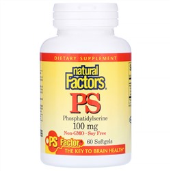 Natural Factors, ФС (фосфатидилсерин), 100 мг, 60 мягких таблеток