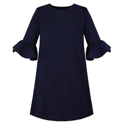 Синее школьное платье для девочки 83652-ДШ19