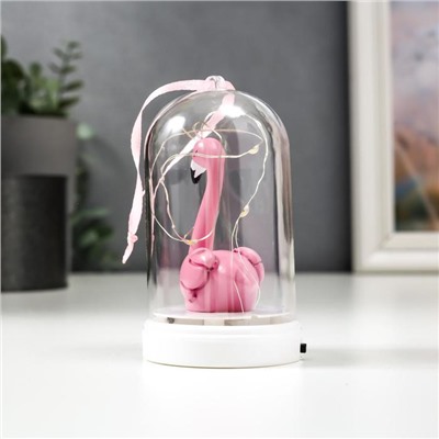 Сувенир полистоун свет "Розовый фламинго в колбе" МИКС 10,5х6х6 см