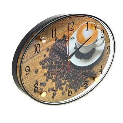 Часы настенные, серия: Кухня, "Чашка кофе", 24х34  см, микс