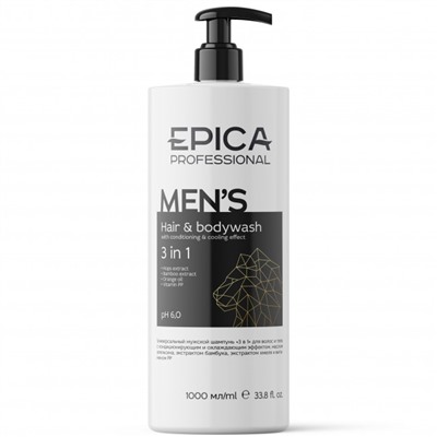 Универсальный мужской шампунь «3 в 1» для волос и тела Epica 1000 мл