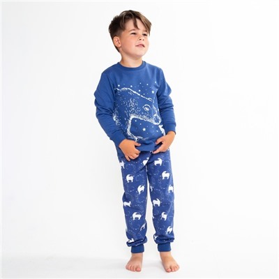 Пижама детская, цвет синий, рост 86 см