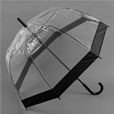 Зонт - трость полуавтоматический «Кант», 8 спиц, R = 41 см, цвет чёрный