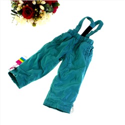 Рост 94-98. Утепленные детские штаны на подтяжках с подкладкой из войлока Federlix цвета морской волны.