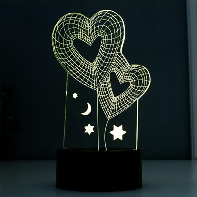 Светильник "Сердца", LED RGB 2Вт  11,8х9,6х20см