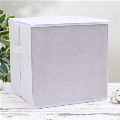 Короб для хранения с крышкой «Слонёнок», 25×25×25 см, цвет серый