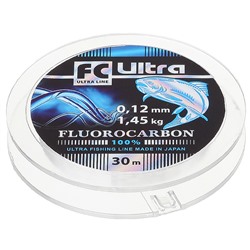 Леска Aqua FC Ultra Fluorocarbon, длина 30 м, d=0,12 мм