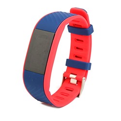 Фитнес браслет Qumann QSB 12, цвет дисп, оповещения, будильник, шагомер, темно синий-красный