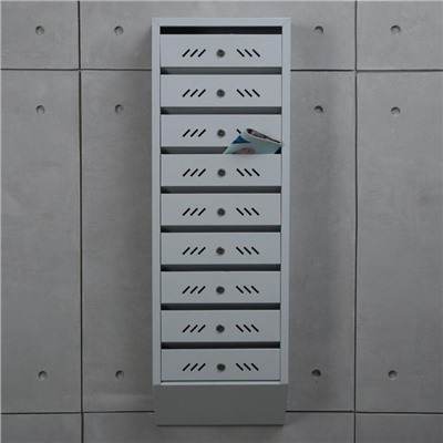 Ящик почтовый многосекционный, 9 секций, с задней стенкой, серый