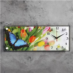 Часы настенные, серия: Цветы, "Бабочки", 50х20  см, микс